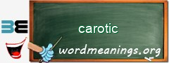 WordMeaning blackboard for carotic